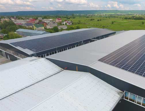 Sistema solar de 2MW no telhado da fábrica na Suíça