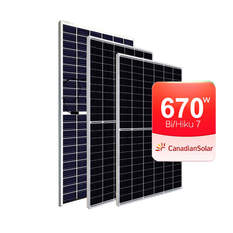 Série Canadense Tier 1 BiHiKu7 Bifacial 210mm 640Wp 650Wp 660Wp 670Wp Painel Solar Módulo fotovoltaico 580Wp 585Wp 590Wp 595Wp 600Wp