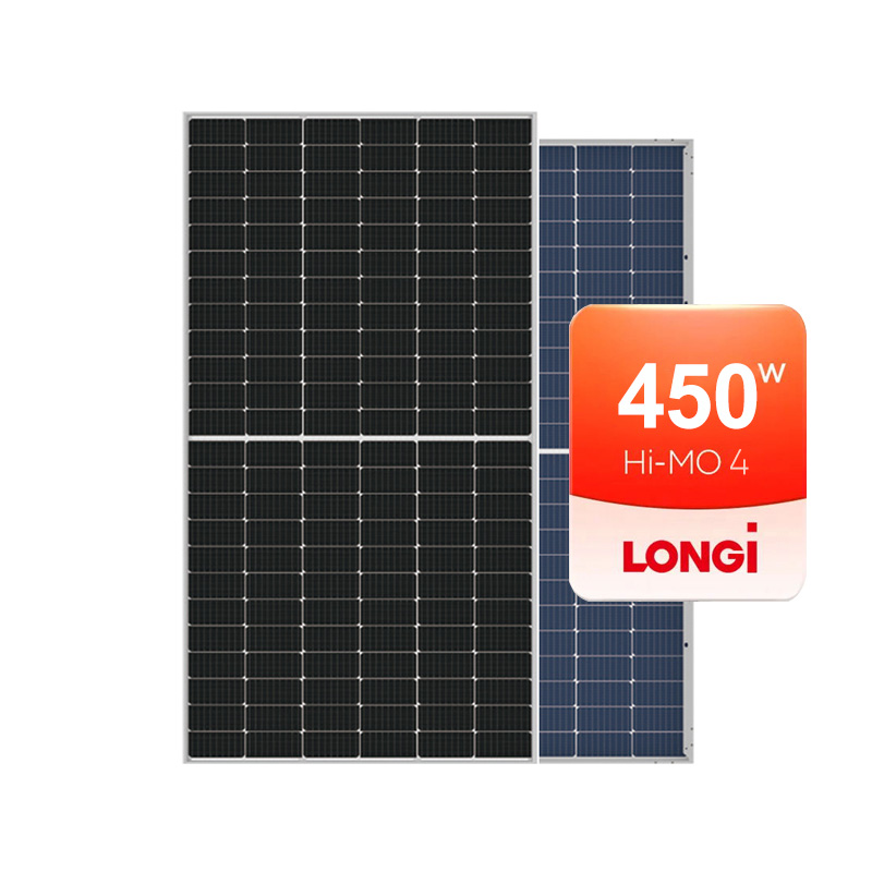 Longi Hi-MO 4 Tier 1 Mono 450Wp 455Wp 460Wp 465Wp Painel solar de meio corte de vidro duplo Longi Módulo fotovoltaico todo preto 355Wp 360Wp 370Wp