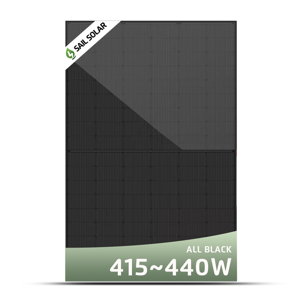 Painel solar preto PV N tipo módulo Topcon 415Wp 420Wp 425Wp 430Wp 435Wp 440Wp Estoque europeu