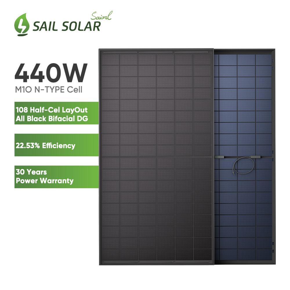 Painel solar preto PV N tipo módulo Topcon 415Wp 420Wp 425Wp 430Wp 435Wp 440Wp Estoque europeu